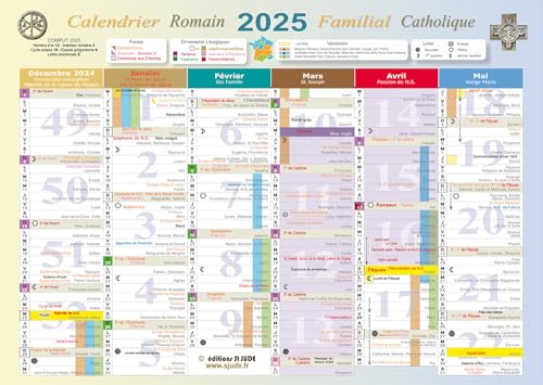 Calendrier familial catholique romain: Pour les formes ordinaire et extraordinaire von Editions Saint Jude