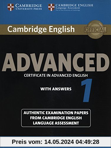 Cambridge English Advanced 1 for Revised Exam from 2015 Student's Book with Answers (Cae Practice Tests)