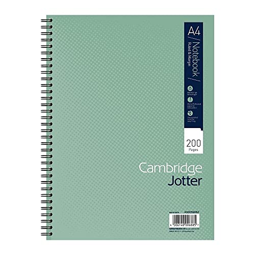 Cambridge Notizbuch, A4, Spiralbindung, liniert, 200 Seiten, einzelner Notizblock, grün Cambridge Notizbuch, A4, Spiralbindung, liniert, 200 Seiten, einzelner Notizblock, grün