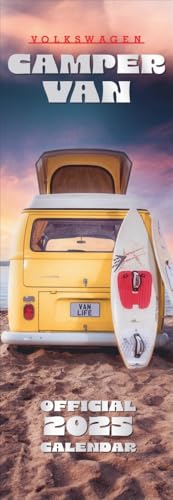Camper Vans Slim Kalender 2025: Der Kult-Kleinbus in ikonischen Bildern: Monat für Monat Vanlife-Feeling mit einem Monatsplaner 2025 im Format 18,8 x 35,6 cm mit Platz für Notizen von Heye
