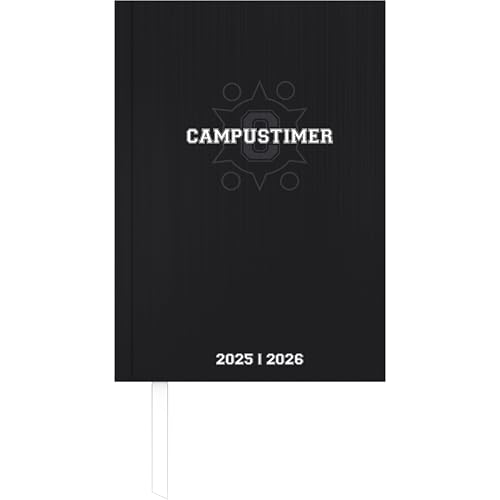 Campustimer Black - A6 Semester-Planer - Studenten-Kalender 2025/2026 - Notiz-Buch - schwarz - Weekly - Alpha Edition von ALPHA EDITION