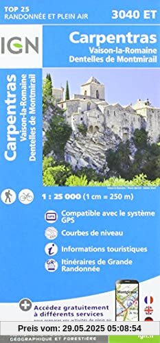 Carpentras Vaison La Romaine Dentelles de Montmirail 1:25 000 Carpentras Vaison La Romaine Dentelles de Montmirail 1:25 000