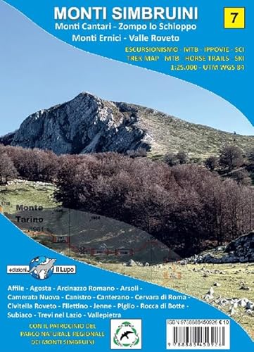 Carta Monti Simbruini. Monti Cantari - Zompo lo Schioppo - Monti Ernici - Valle Roveto 1:25000 (Carte escursionistiche)