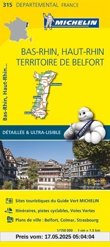 Carte Bas-Rhin, Haut-Rhin, Territoire de Belfort Michelin Carte Bas-Rhin, Haut-Rhin, Territoire de Belfort Michelin