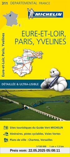 Carte Eure-et-Loir, Paris, Yvelines Michelin