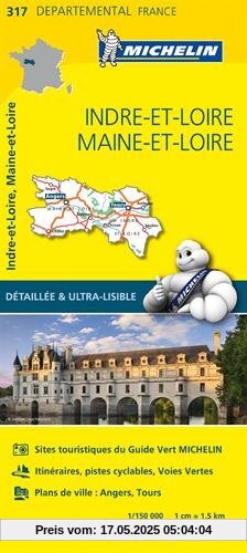 Carte Indre-et-Loire, Maine-et-Loire Michelin Carte Indre-et-Loire, Maine-et-Loire Michelin
