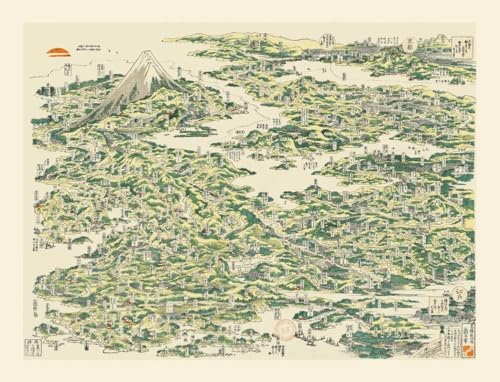Carte - Lieux célèbres du Tōkaidō: 85 x 65 cm von RELIEFS