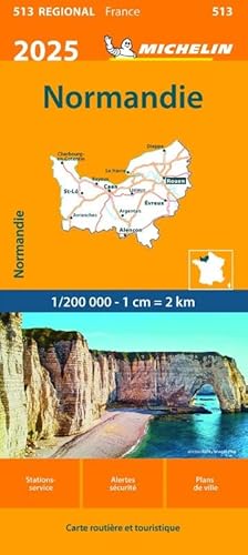 NORMANDIE 10513 2025: wegenkaart schaal 1:200.000 (Regionale kaarten Michelin) von Michelin