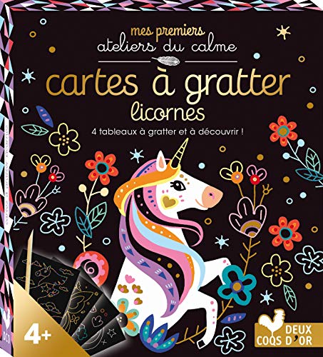 Cartes à gratter licornes - mini-boîte avec acccessoires: 4 tableaux à gratter à découvrir ! Cartes à gratter licornes - mini-boîte avec acccessoires: 4 tableaux à gratter à découvrir !