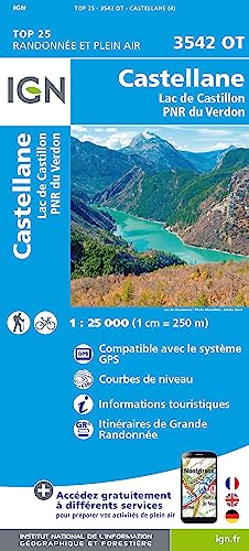 3542OT Castellane Lac de Castillon PN du Verdon (TOP 25) 3542OT Castellane Lac de Castillon PN du Verdon (TOP 25) von IGN-Frankreich