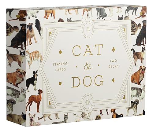 Cat & Dog Playing Cards Set: (2 sets of 54 cards in a box)