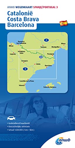 Catalonia, Costa Brava, Barcelona road map (3) (Wegenkaart, Band 3) von ANWB BV, Netherlands