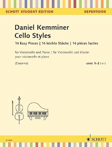Cello Styles: 14 leichte Stücke. Violoncello und Klavier. (Schott Student Edition - Repertoire) von SCHOTT MUSIC GmbH & Co KG, Mainz