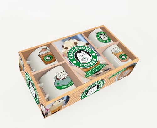 Chat-bucks coffee: Coffret avec 4 mini-tasses en céramique von LAROUSSE