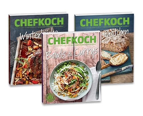 Chefkoch Bundle 1: limitiert auf 1000 Bundle aus 3 Büchern: Bowls & Currys, Brot & Brötchen, Winterküche von Lempertz Edition und Verlagsbuchhandlung