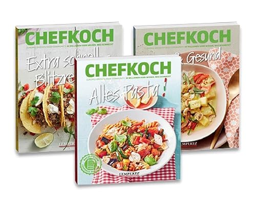 Chefkoch Bundle 2: limitiert auf 1000 Bundle aus 3 Büchern: Alles Pasta, Extra schnell - Blitzrezepte, Fit & Gesund Chefkoch Bundle 2: limitiert auf 1000 Bundle aus 3 Büchern: Alles Pasta, Extra schnell - Blitzrezepte, Fit & Gesund von Lempertz Edition und Verlagsbuchhandlung
