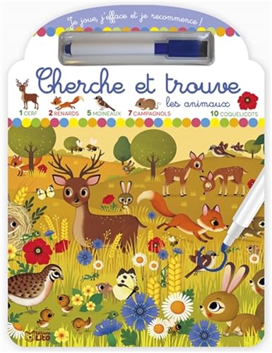 Cherche et trouve les animaux: Avec un feutre effaçable (Je joue j'efface je recommence) von Lito