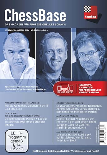 ChessBase Magazin #221 (September/Oktober 2024): Das Magazin für professionelles Schach (ChessBase Magazin: Das Magazin für professionelles Schach (Heft + DVD-ROM + Download)) von Chess-Base