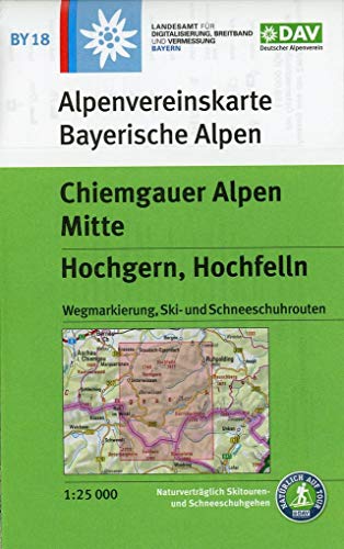 Chiemgauer Alpen Mitte, Hochgern, Hochfelln: Topographische Karte 1:25.000 mit Wegmarkierung, Ski- und Schneeschuhrouten (Alpenvereinskarten) von Deutscher Alpenverein