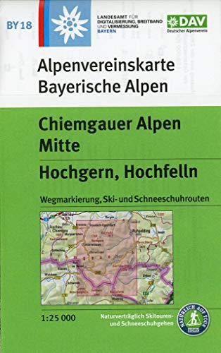 Chiemgauer Alpen Mitte, Hochgern, Hochfelln: Topographische Karte 1:25.000 mit Wegmarkierung, Ski- und Schneeschuhrouten (Alpenvereinskarten)