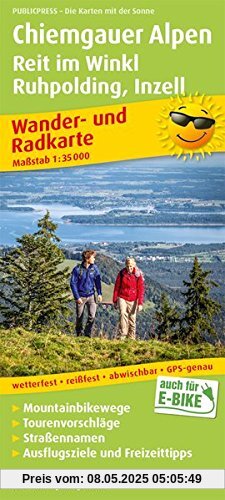 Chiemgauer Alpen, Reit im Winkl, Ruhpolding, Inzell: Wander- und Radkarte mit Ausflugszielen & Freizeittipps, wetterfest, reißfest, abwischbar, GPS-genau. 1:35000 (Wander- und Radkarte / WuRK)