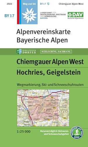 Chiemgauer Alpen West, Hochries, Geigelstein: Topographische Karte 1:25.000 mit Wegmarkierung, Ski- und Schneeschuhrouten (Alpenvereinskarten) von Deutscher Alpenverein