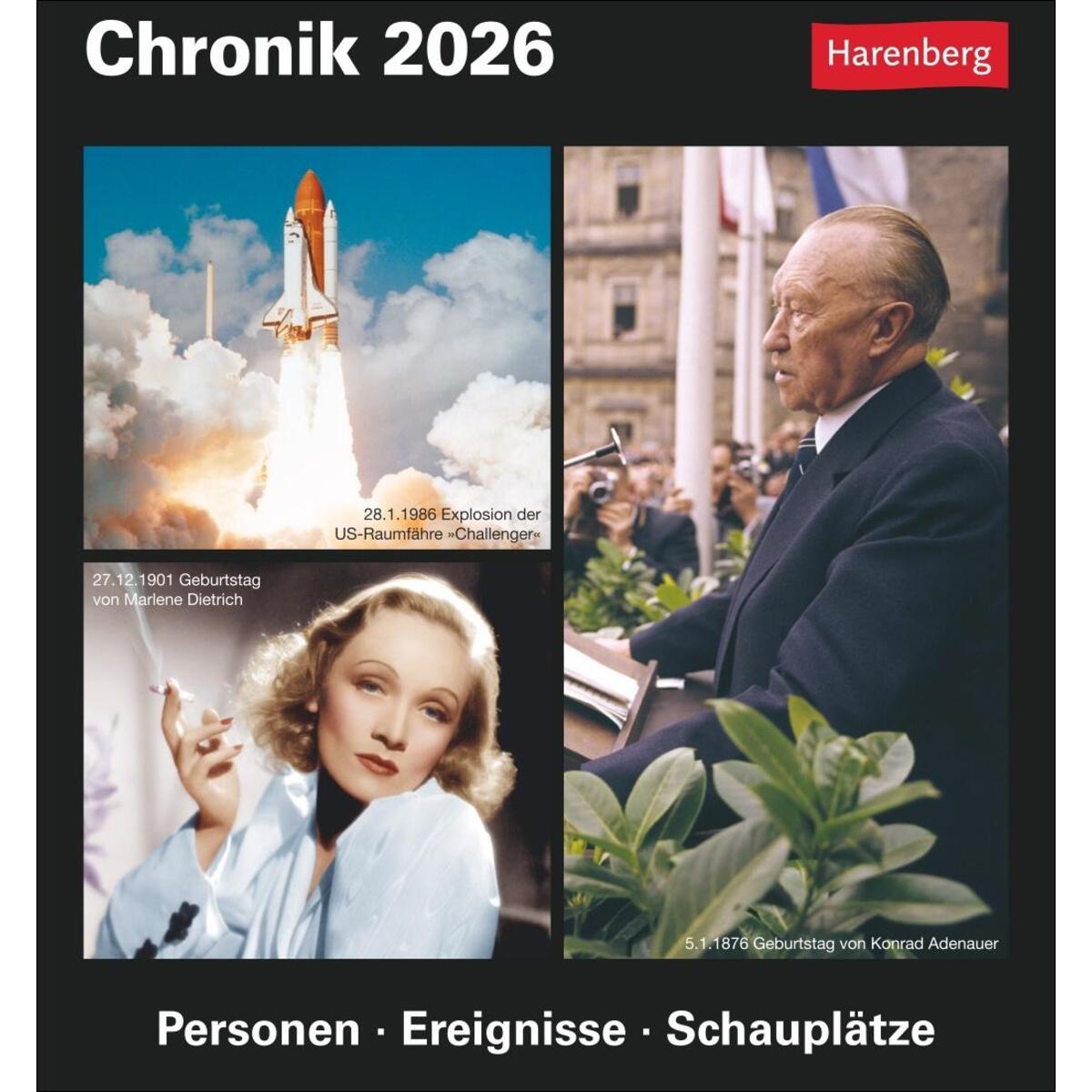Chronik Tagesabreißkalender 2026 - Kulturkalender - Personen, Ereignisse, Schaup... Chronik Tagesabreißkalender 2026 - Kulturkalender - Personen, Ereignisse, Schaup... von Harenberg