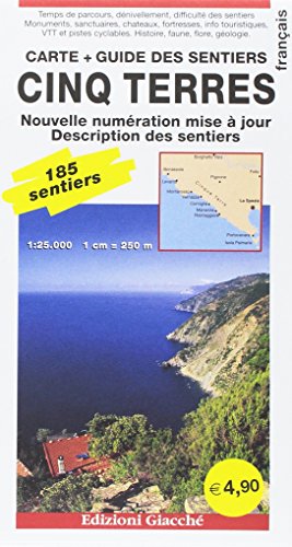 Cinq Terres. Carte + Guide des sentiers. 185 sentiers, echelle 1:25.000.