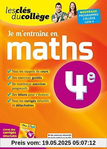 Clés du collège maths 4e je m'entraîne (N.E)