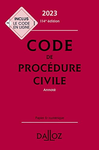 Code de procédure civile 2023 114ed - Annoté von DALLOZ