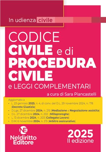 Codice Civile e di Procedura civile in udienza 2025. Aggiornato al I e al II Decreto Correttivo Cartabia. Nuova ediz. Codice Civile e di Procedura civile in udienza 2025. Aggiornato al I e al II Decreto Correttivo Cartabia. Nuova ediz. von Neldiritto Editore