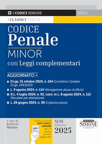 Codice penale. Leggi complementari. Ediz. minor. Con app CodiciSimone Codice penale. Leggi complementari. Ediz. minor. Con app CodiciSimone von Edizioni Giuridiche Simone