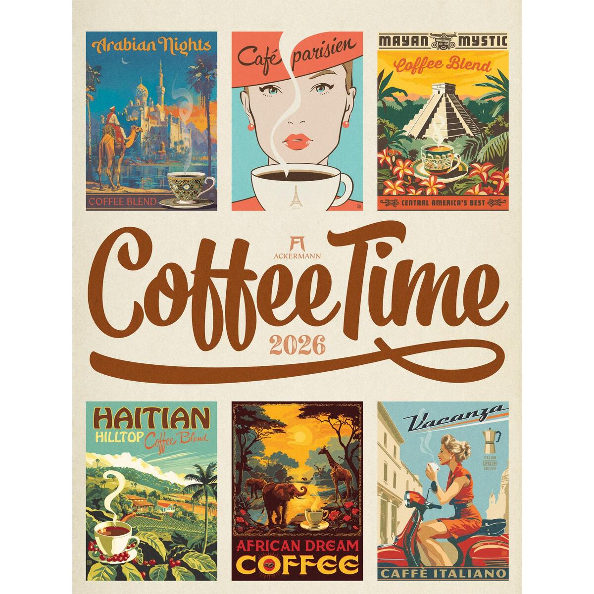 Coffee Time - Kaffee-Plakate Kalender 2026 von Ackermann Kunstverlag