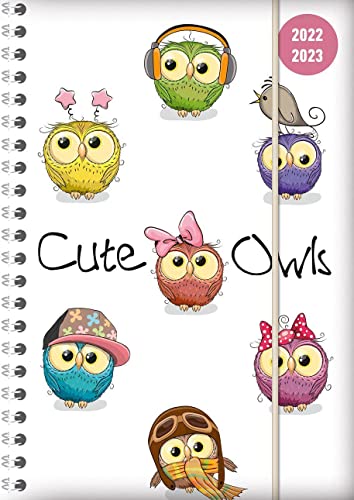Collegetimer Cute Owls 2022/2023 - Schüler-Kalender A5 (15x21 cm) - Eule - Ringbindung - Weekly - 224 Seiten - Terminplaner - Alpha Edition (Collegetimer A5 Ringbuch) von Alpha Edition