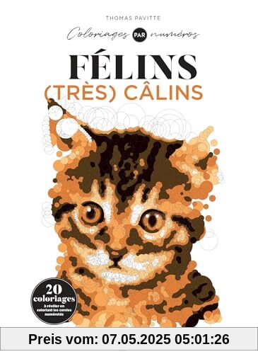 Colo by number - félins très calins: 20 coloriages à révéler en coloriant les cercles numérotés Colo by number - félins très calins: 20 coloriages à révéler en coloriant les cercles numérotés
