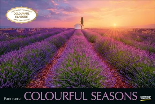 Colourful Seasons 2025: Großer Foto-Wandkalender mit Bildern von Jahreszeiten in der Natur. Edler schwarzer Hintergrund. PhotoArt Panorama Querformat: 58x39 cm. von Korsch Verlag