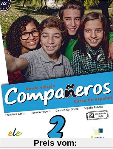 Compañeros Nuevo 2: Curso de español / Arbeitsbuch - Cuaderno de ejercicios (con licencia digital)