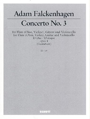 Concerto D-Dur: op. 4/3. Flöte (Oboe, Violine), Gitarre und Violoncello. Partitur und Stimmen.