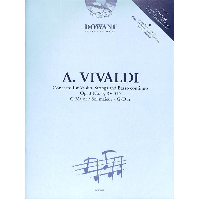 Concerto G-Dur op 3/3 RV 310 PV 96 F 1/173 T 408 Concerto G-Dur op 3/3 RV 310 PV 96 F 1/173 T 408