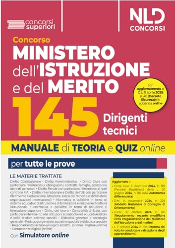 Concorso 145 Ispettori Tecnici Ministero dell'Istruzione e del Merito. Manuale + quiz per la prova preselettiva, scritta e orale von Nld Concorsi