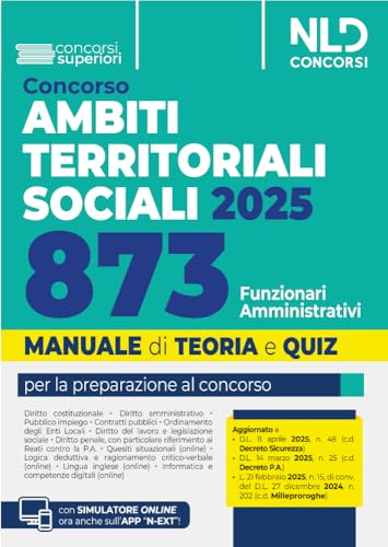 Concorso ATS (Ambiti Territoriali Sociali) per 873 Funzionari amministrativi. Manuale con teoria e quiz 2025. Con espansione online von Nld Concorsi