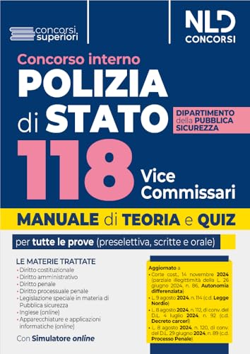 Concorso Interno Polizia di stato 118 Vice Commissari. Manuale con teoria e quiz von Nld Concorsi