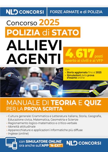 Concorso 4617 allievi agenti della Polizia di Stato. Manuale con Teoria e quiz 2025. Con simulatore online von Nld Concorsi