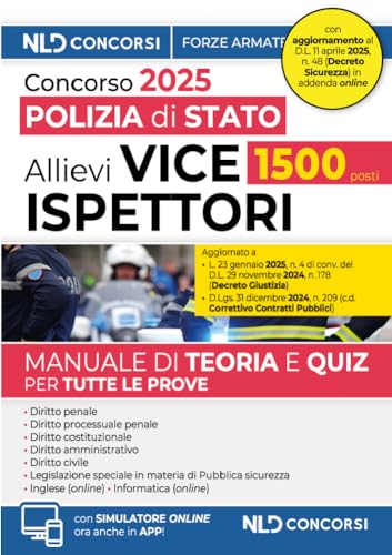 Concorso per 1500 allievi vice ispettori della Polizia di Stato. Manuale con teoria e quiz. Con software di simulazione von Nld Concorsi
