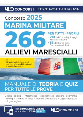 Concorso per l'ammissione di 266 Allievi Marescialli della Marina Militare 2025 con teoria e quiz von Nld Concorsi