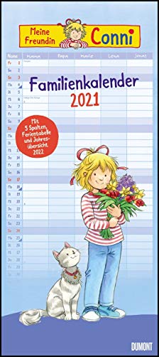 Conni Familienkalender 2021 – Wandkalender – Familienplaner mit 5 Spalten – Format 22 x 49,5 cm