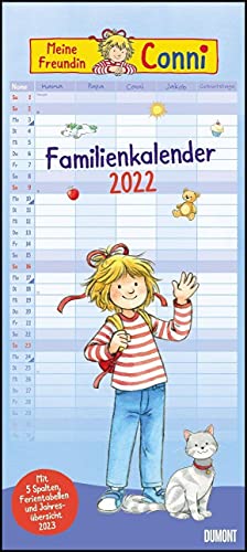 Conni Familienkalender 2022 – Wandkalender – Familienplaner mit 5 Spalten – Format 22 x 49,5 cm: Mit 5 Spalten, Ferientabellen und Jahresübersicht 2023 von DuMont Kalenderverlag