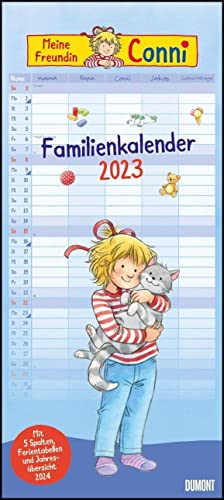 Conni Familienkalender 2023 – Wandkalender – Familienplaner mit 5 Spalten – Format 22 x 49,5 cm