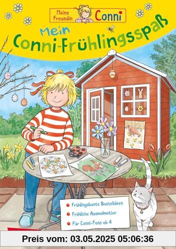 Conni Gelbe Reihe (Beschäftigungsbuch): Mein Conni-Frühlings-Spaß: Mal- und Bastelblock mit fröhliche Bastelideen, Ausmalbildern und Rätseln für Kinder ab 4 Jahren