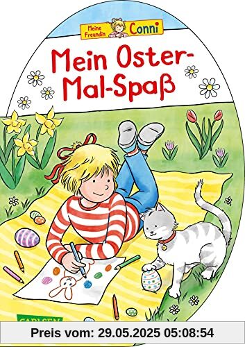 Conni Gelbe Reihe (Beschäftigungsbuch): Mein Oster-Mal-Spaß: Ausmalbilder, Bastelideen und leichte Rätsel | ** Eiförmig gestanzt **